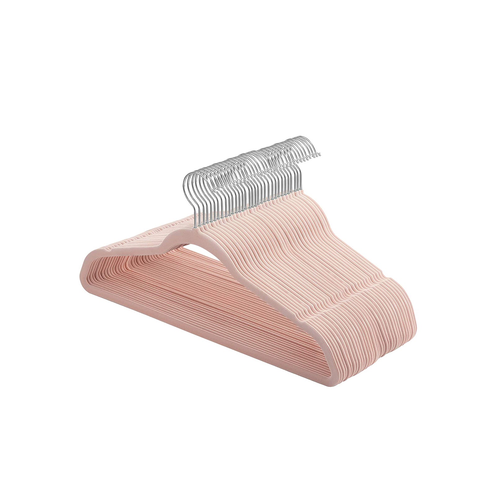 Wieszaki welurowe, coral pink