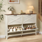 Szafka na buty, rustic white, 127 cm