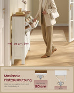 Szafka na buty, rustic white, 127 cm