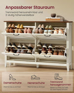 Szafka na buty, rustic white, 127 cm
