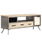 Szafka Pod Telewizor, Lite Drewno Mango I Stal, 120X30X45 Cm