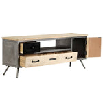 Szafka Pod Telewizor, Lite Drewno Mango I Stal, 120X30X45 Cm