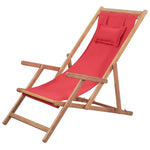 Składane Krzesło Plażowe, Beżowe, Drewno Eukaliptusa I Tkanina