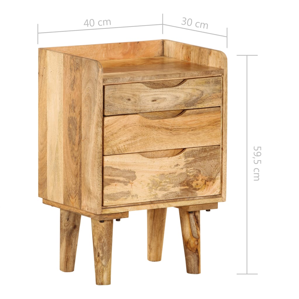 Szafka Nocna, Lite Drewno Mango, 40 X 30 X 59,5 Cm