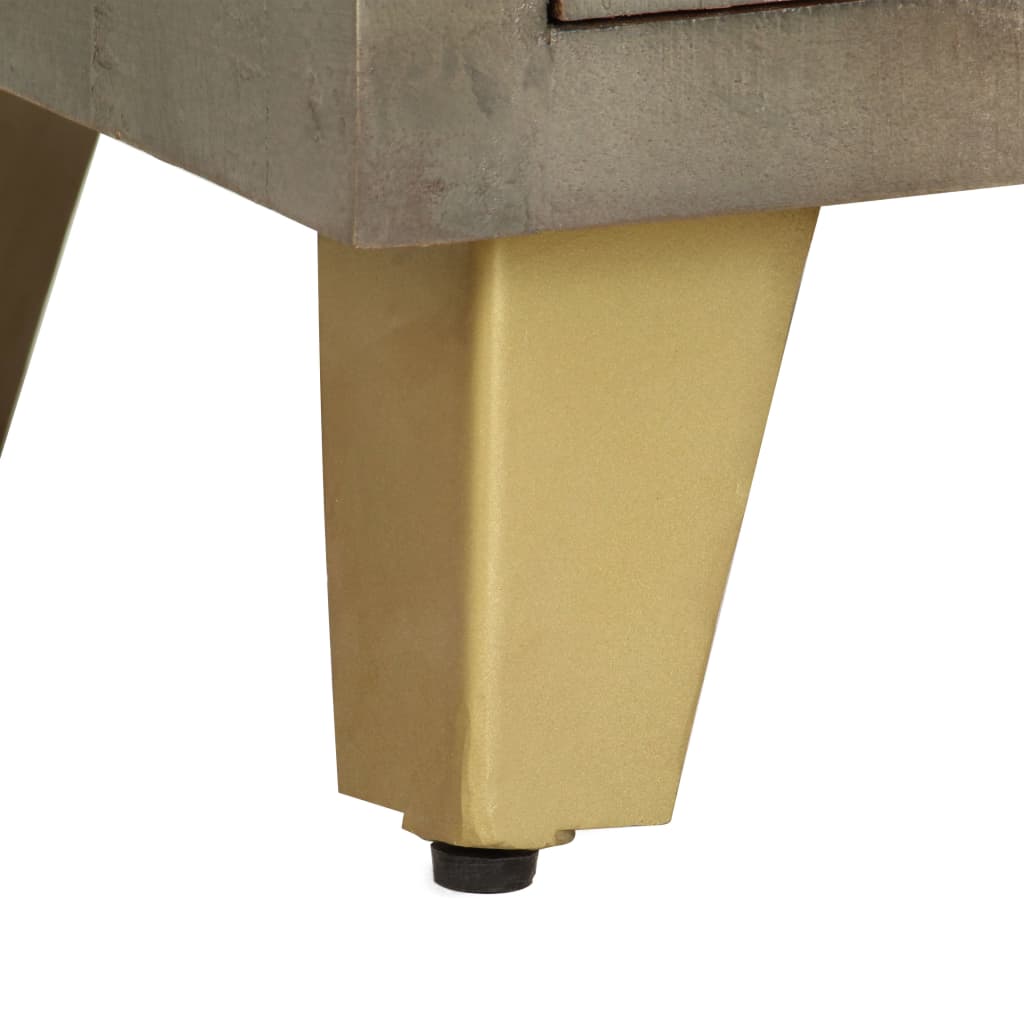Szafka Pod Telewizor, Drewno Mango, Szaro-Mosiężna, 110X30X48Cm