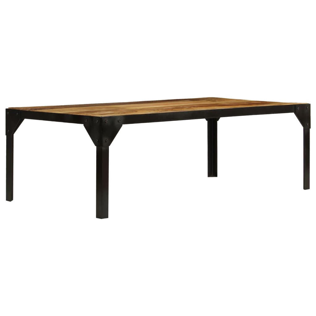 Stolik Kawowy, Surowe Drewno Mango I Stal, 110 Cm