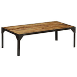 Stolik Kawowy, Surowe Drewno Mango I Stal, 110 Cm