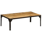Stolik Kawowy, Surowe Drewno Mango I Stal, 110 Cm