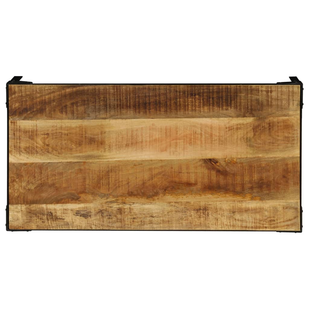 Stolik Kawowy, Surowe Drewno Mango I Stal, 110 Cm