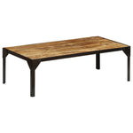 Stolik Kawowy, Surowe Drewno Mango I Stal, 110 Cm
