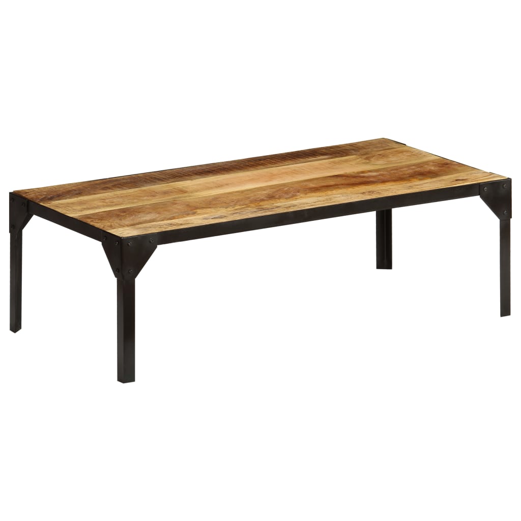 Stolik Kawowy, Surowe Drewno Mango I Stal, 110 Cm