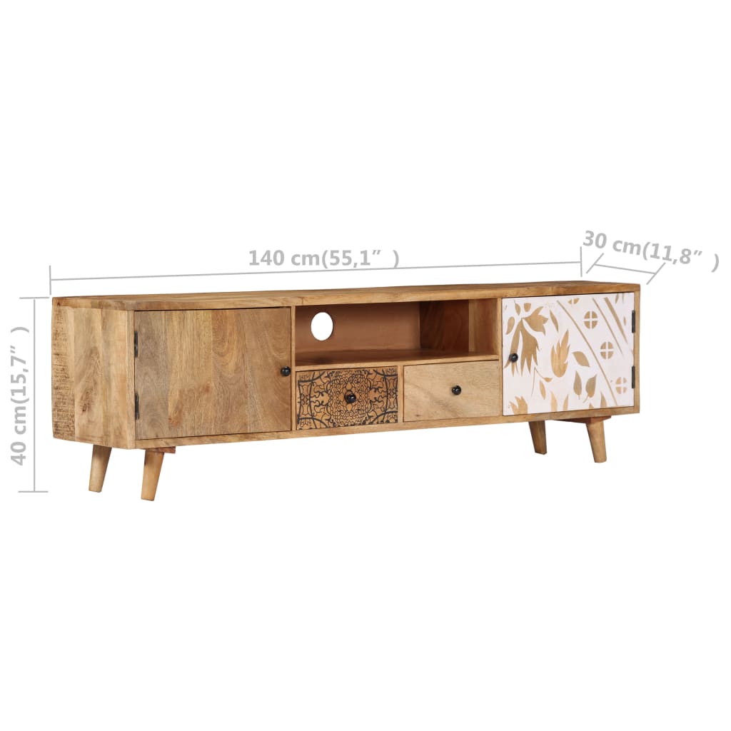 Szafka Pod Tv, 140X30X40 Cm, Lite Drewno Mango