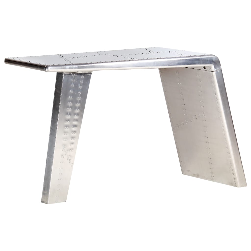 Biurko Aviator, Srebrne, 112 X 50 X 76 Cm, Metalowe