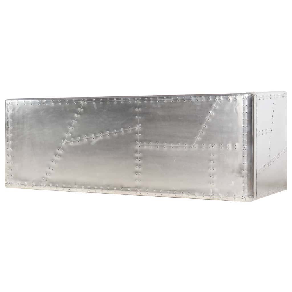 Biurko Aviator, Srebrne, 112 X 50 X 76 Cm, Metalowe