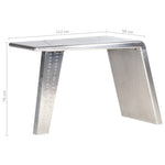 Biurko Aviator, Srebrne, 112 X 50 X 76 Cm, Metalowe