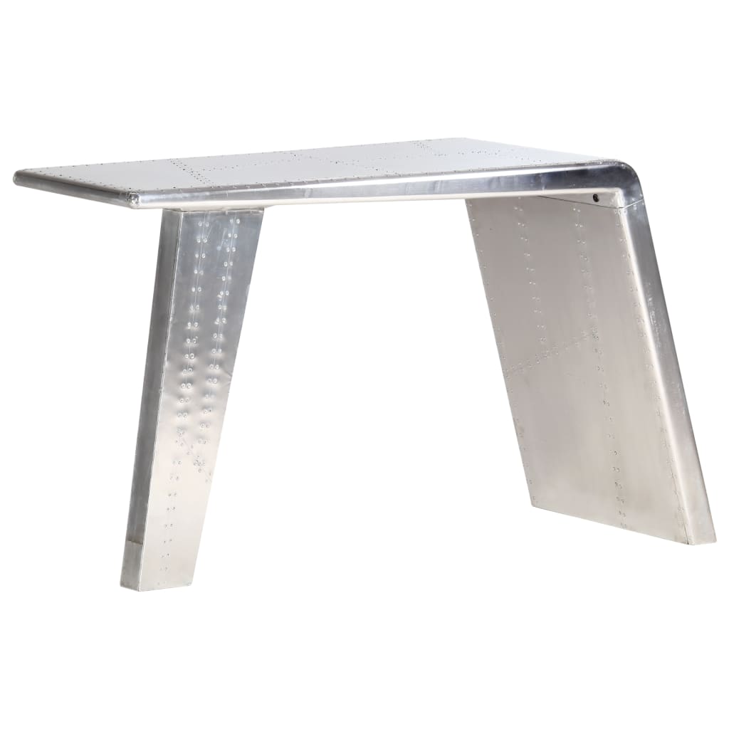 Biurko Aviator, Srebrne, 112 X 50 X 76 Cm, Metalowe