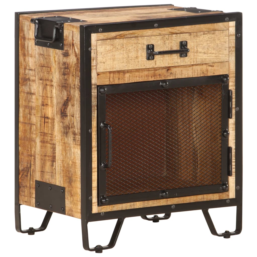 Szafka Nocna, 43X30X51 Cm, Lite, Surowe Drewno Mango