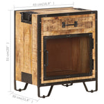 Szafka Nocna, 43X30X51 Cm, Lite, Surowe Drewno Mango