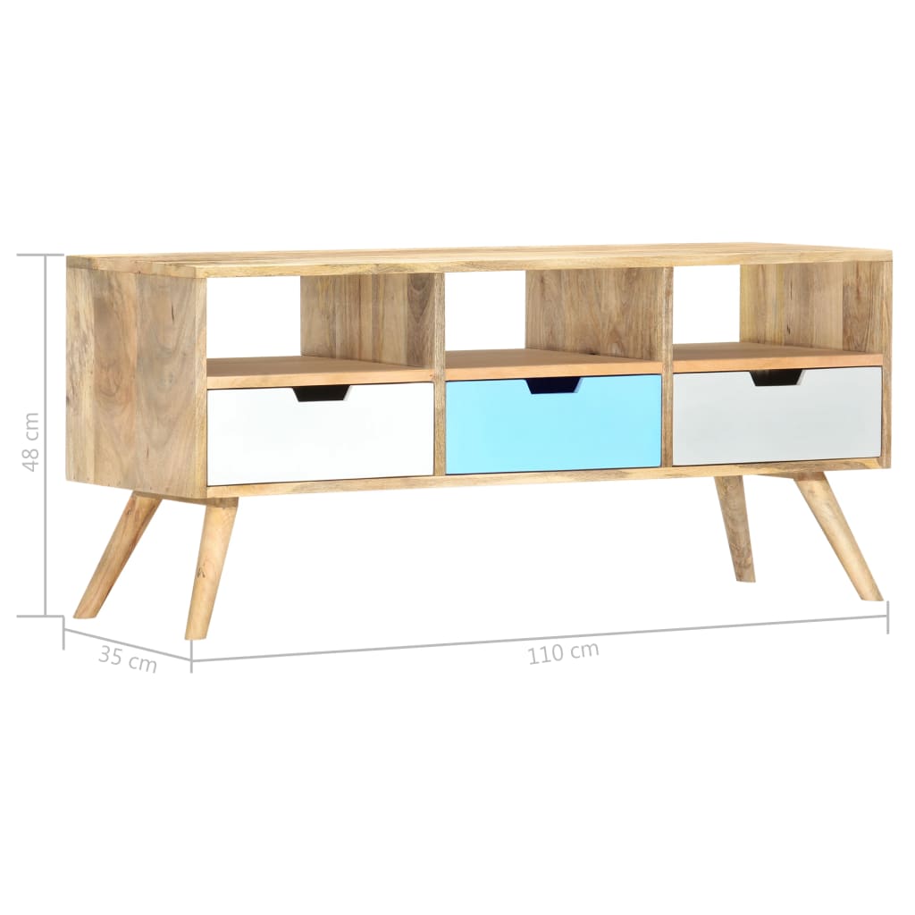 Szafka Pod Tv, 110 X 35 X 48 Cm, Lite Drewno Mango