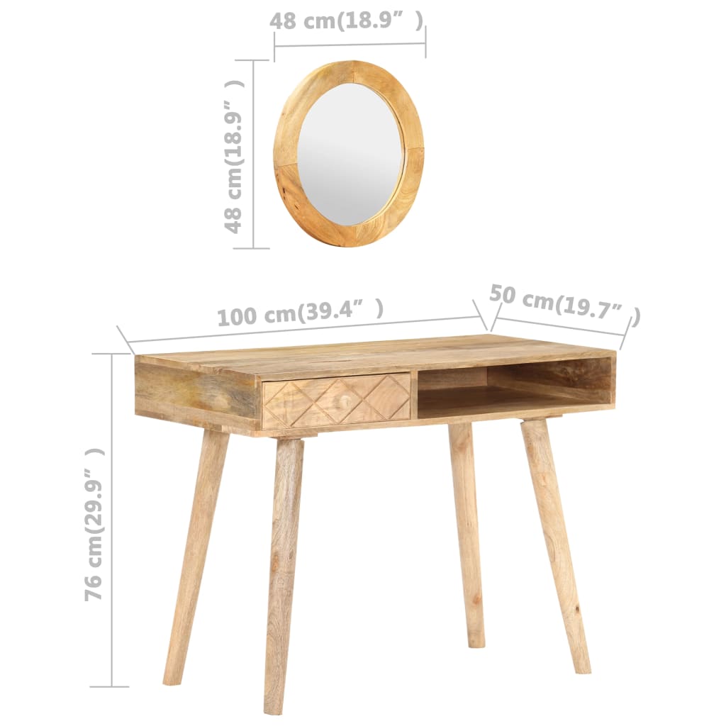Toaletka, 100 X 50 X 76 Cm, Lite Drewno Mango