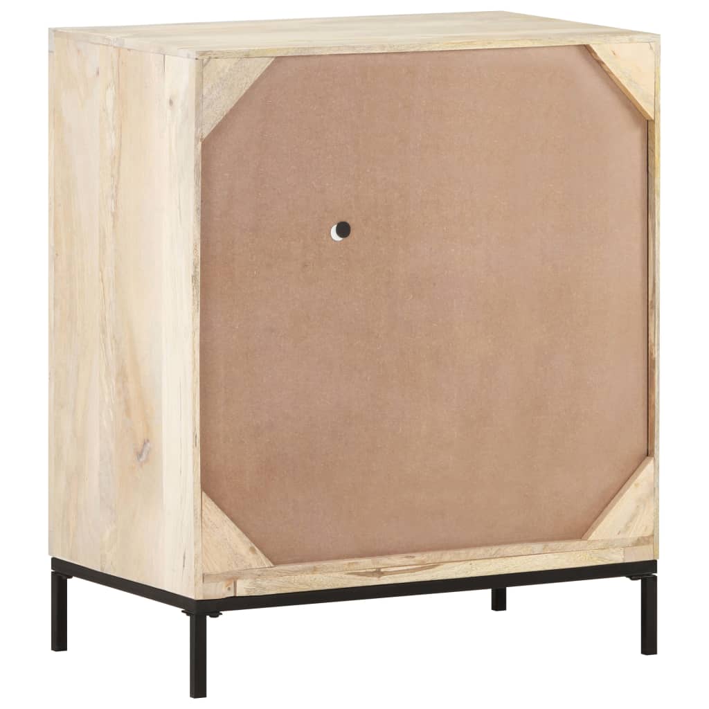 Szafka, 60X35X70 Cm, Lite Drewno Mango I Naturalna Trzcina