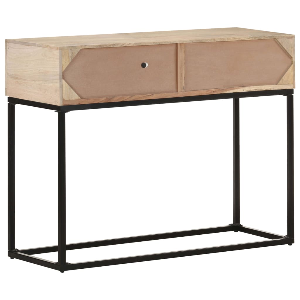 Stolik Konsolowy, 100X35X76 Cm, Lite Drewno Mango I Trzcina