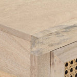 Stolik Konsolowy, 100X35X76 Cm, Lite Drewno Mango I Trzcina