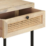 Stolik Konsolowy, 100X35X76 Cm, Lite Drewno Mango I Trzcina
