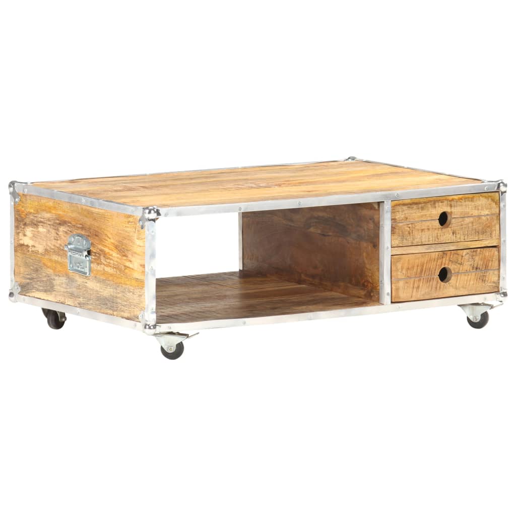 Stolik Kawowy, 89X59X33 Cm, Lite, Surowe Drewno Mango