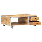 Stolik Kawowy, 89X59X33 Cm, Lite, Surowe Drewno Mango