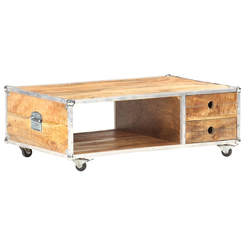 Stolik Kawowy, 89X59X33 Cm, Lite, Surowe Drewno Mango