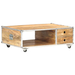 Stolik Kawowy, 89X59X33 Cm, Lite, Surowe Drewno Mango
