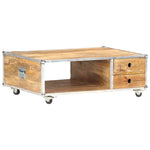 Stolik Kawowy, 89X59X33 Cm, Lite, Surowe Drewno Mango