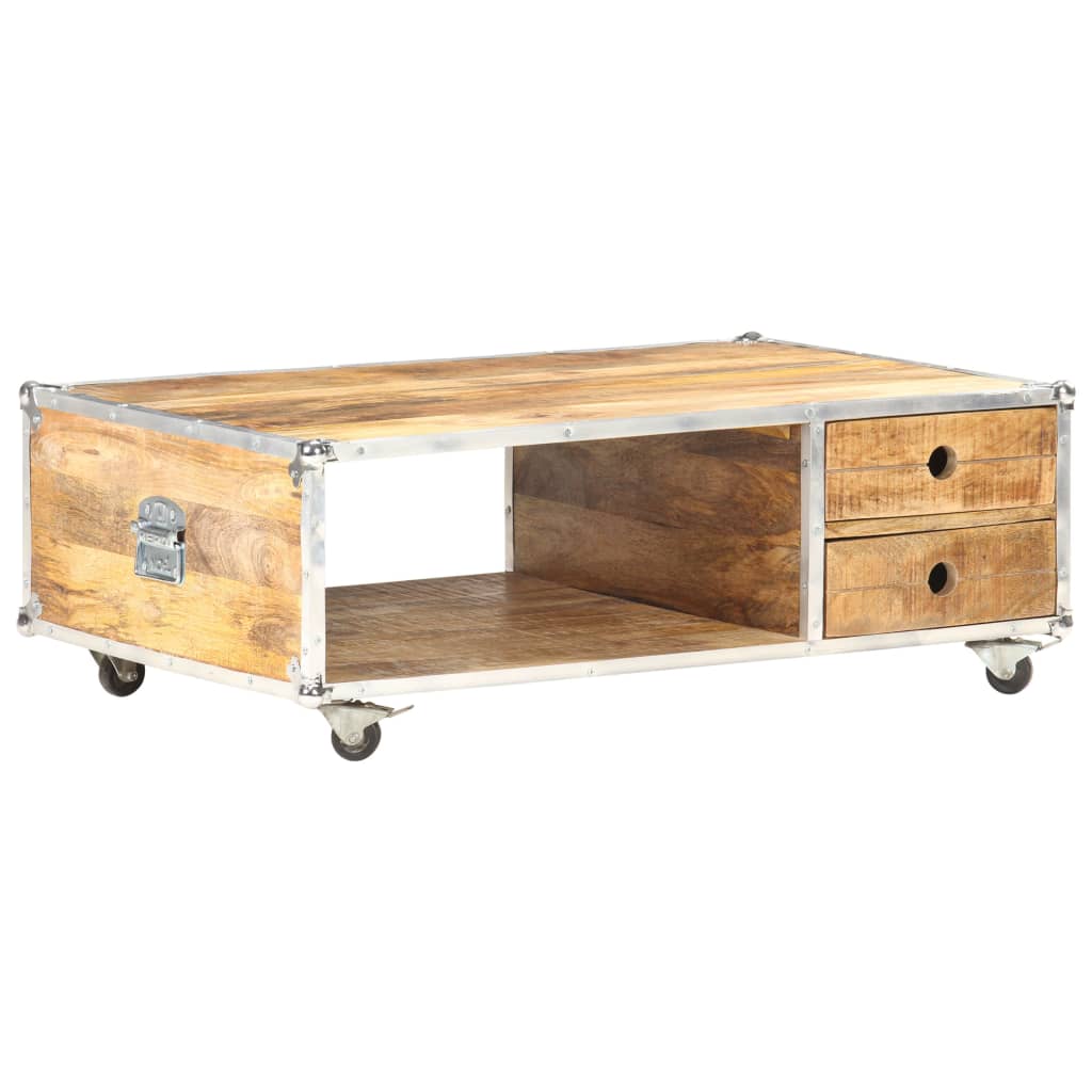 Stolik Kawowy, 89X59X33 Cm, Lite, Surowe Drewno Mango