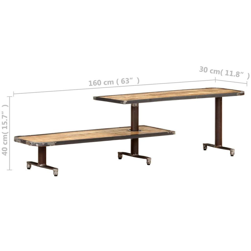 Szafka Pod Telewizor, 160X30X40 Cm, Lite Drewno Mango