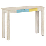 Stolik Konsolowy, Biały, 115X35X77 Cm, Surowe Drewno Mango