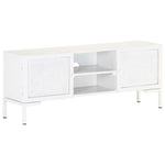 Szafka Pod Tv, Biała, 115X30X46 Cm, Lite Drewno Mango
