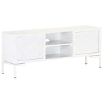 Szafka Pod Tv, Biała, 115X30X46 Cm, Lite Drewno Mango
