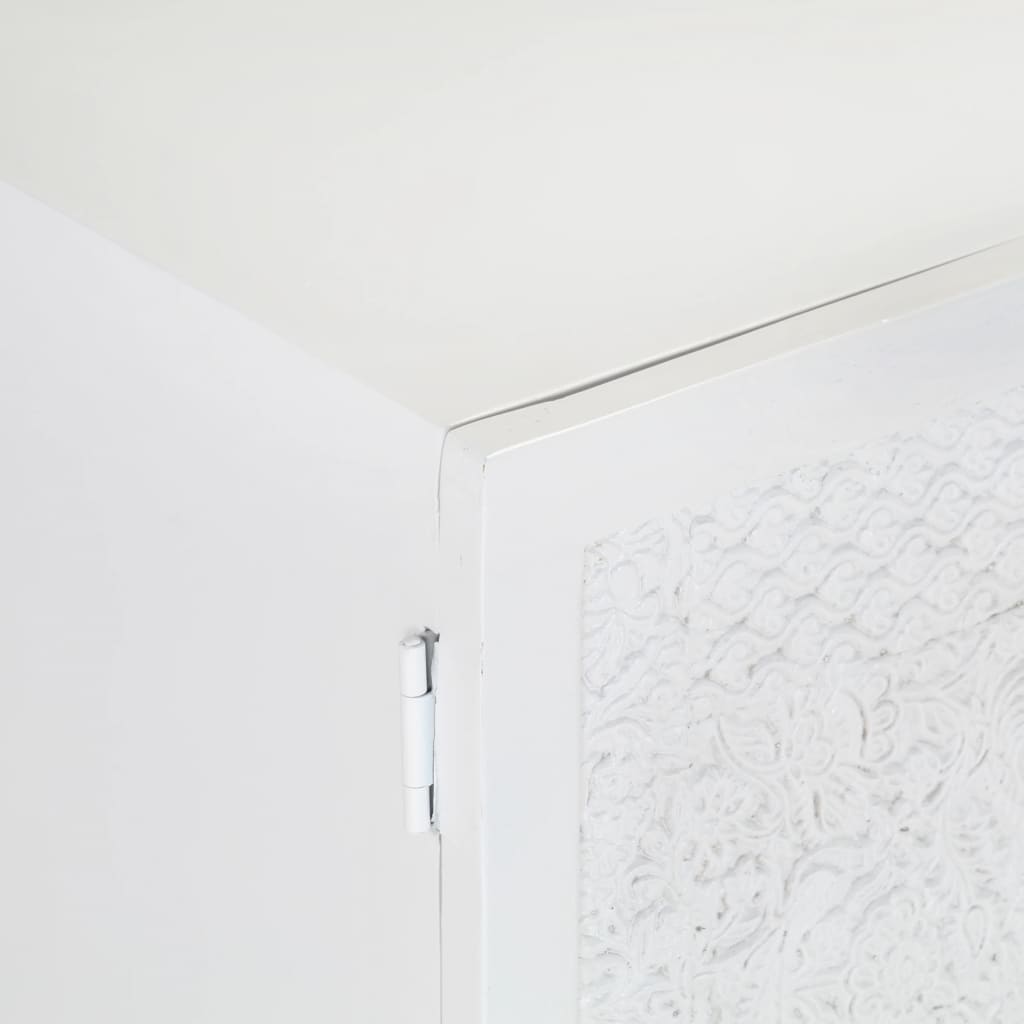 Szafka Pod Tv, Biała, 115X30X46 Cm, Lite Drewno Mango