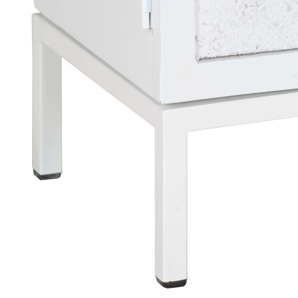 Szafka Pod Tv, Biała, 115X30X46 Cm, Lite Drewno Mango