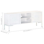 Szafka Pod Tv, Biała, 115X30X46 Cm, Lite Drewno Mango