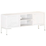 Szafka Pod Tv, Biała, 115X30X46 Cm, Lite Drewno Mango