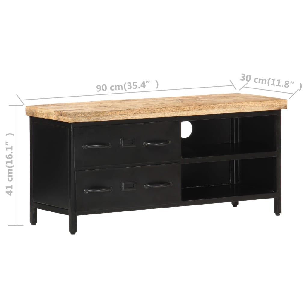 Szafka Pod Tv, 90X30X41 Cm, Surowe Drewno Mango