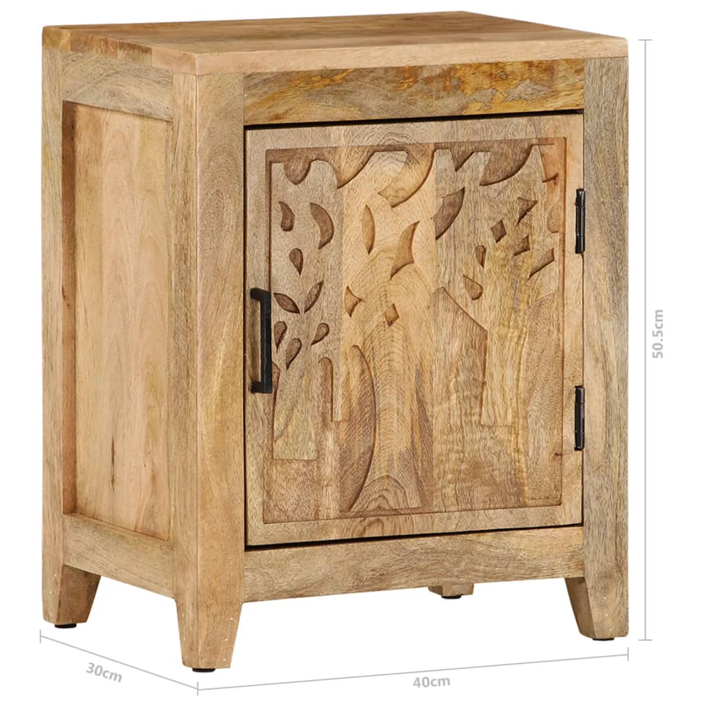 Szafka Nocna, 40X30X50 Cm, Lite Drewno Mango
