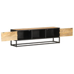 Szafka Tv Z Drzwiczkami, 130X30X40 Cm, Surowe Drewno Mango