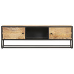 Szafka Tv Z Drzwiczkami, 130X30X40 Cm, Surowe Drewno Mango