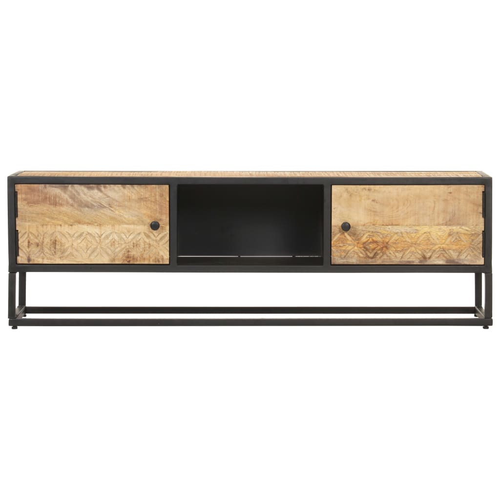 Szafka Tv Z Drzwiczkami, 130X30X40 Cm, Surowe Drewno Mango