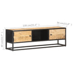 Szafka Tv Z Drzwiczkami, 130X30X40 Cm, Surowe Drewno Mango