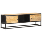 Szafka Tv Z Drzwiczkami, 130X30X40 Cm, Surowe Drewno Mango