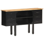 Komoda, 110X30X65 Cm, Lite Surowe Drewno Mango I Stal